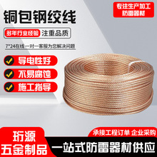 定制铜包钢绞线镀铜绞线避雷接地母线铜覆钢绞线厂家批发镀铜绞线
