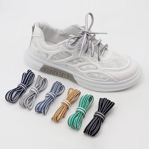 Kulogin shoe lace 6mm half-round dual-color polyester shoelace adapter for casual shoes, sports shoes, canvas shoes, board shoes decoration