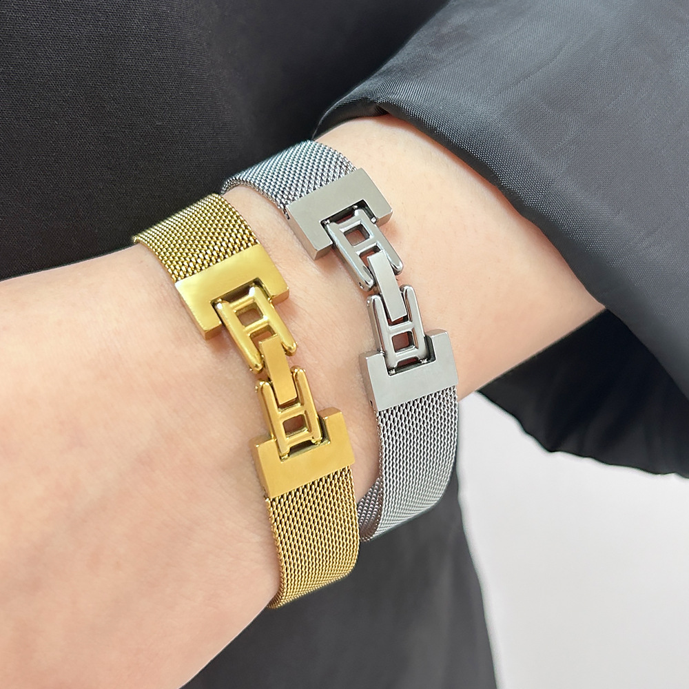 23g Weight Stainless Steel Strap Material Watch Strap Classification 1 Piece Quantity Street Occasion Solid Color Pattern Men's Gender Simple Style, Classic Style Style Simple Style Classic Style Solid Color Men's Watch Strap Men Chain Bracelets 2