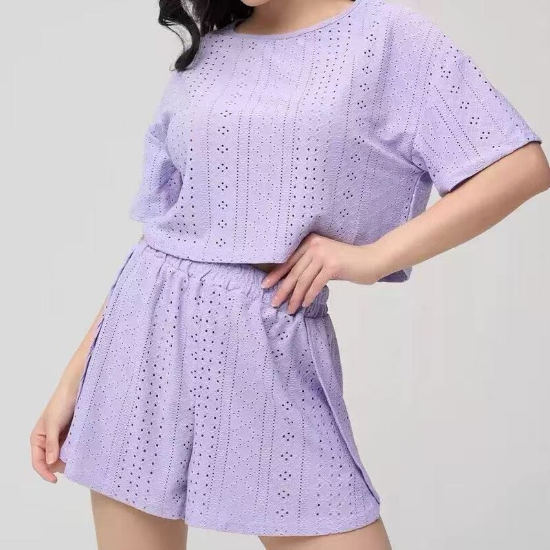 European and American Cross-Border Comfortable Loose-Fitting White Short-Sleeved Shorts Pajamas Two-Piece Set Home Wear Women's Home Clothes That Can Be Worn Outside in Summer
