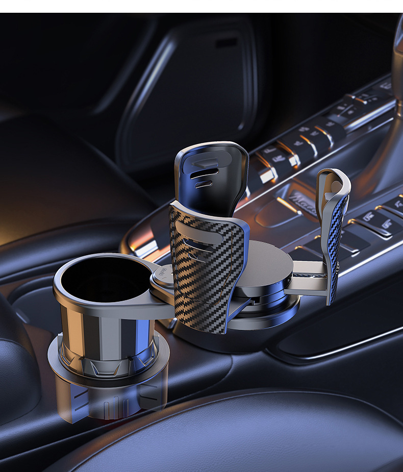 Cross-border car water cup holder multi-functional modified cup holder one minute two vacuum cup central control retractable car water cup holder