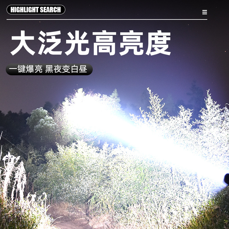 Nueva linterna transfronteriza portátil multifunción Luz de camping de alta potencia de largo alcance iluminación LED luz de trabajo de emergencia