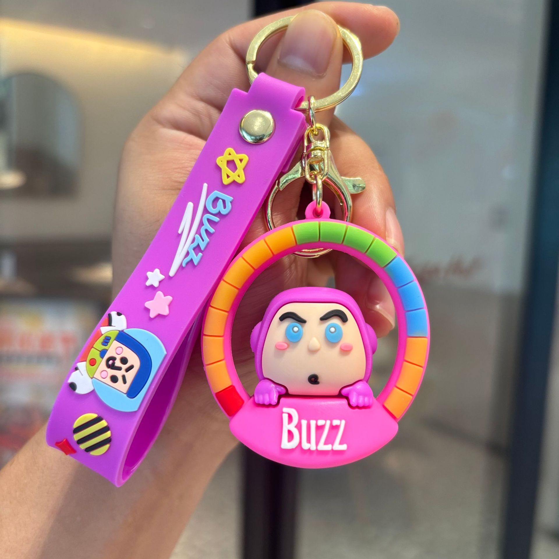 Buzz Lightyear Keychain PVC Puppet Colgante Jugues Total Movilización Keychain Baby Grab Keychain Regalos