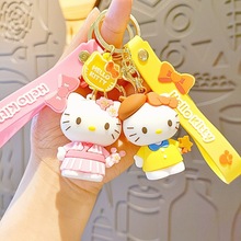 HelloKitty钥匙扣可爱三丽鸥KT猫情侣书包挂件汽车钥匙链圈娃娃机