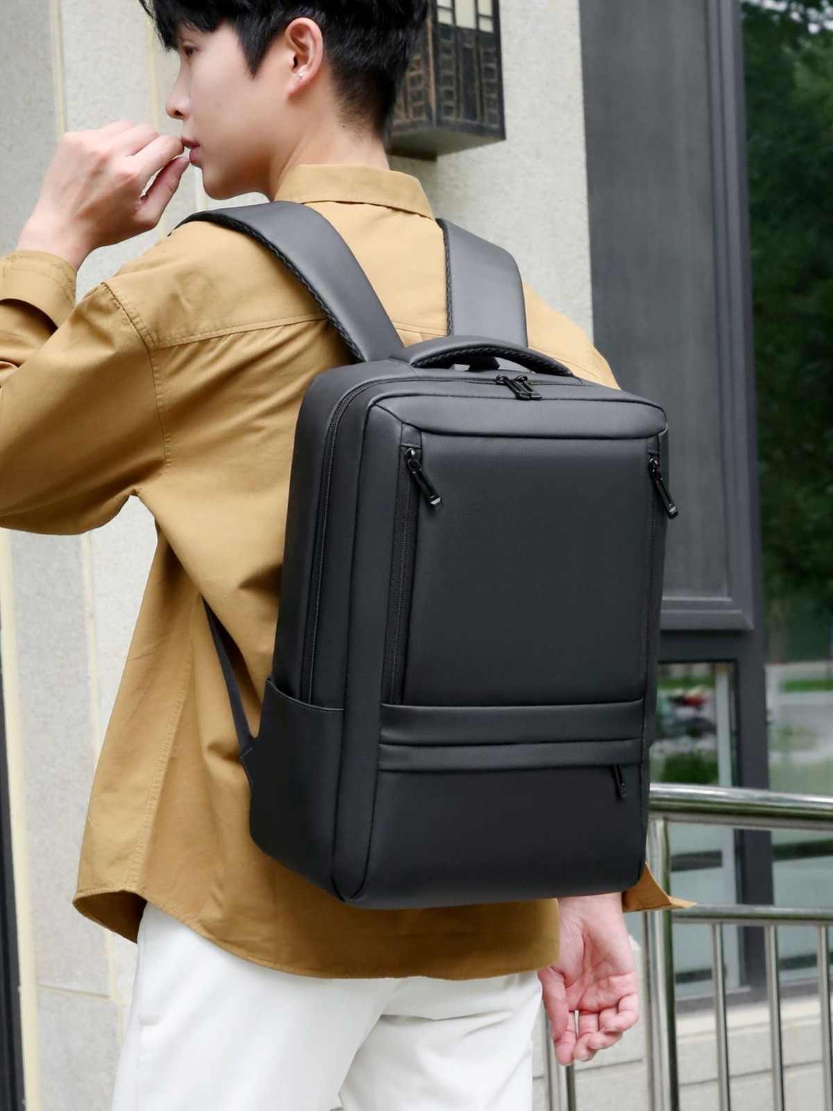 Película transfronteriza de alta calidad, mochila práctica para viajes de negocios de gran capacidad, mochila para computadora de viaje resistente a las salpicaduras