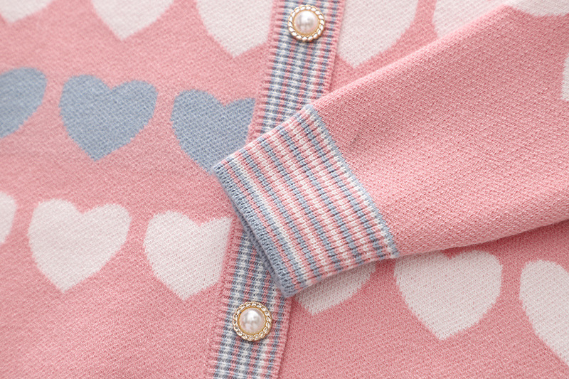 Ensemble de jupe deux pièces pour bébé et enfant en tricot pour fille, cardigan New Love, printemps et automne_voghion.com