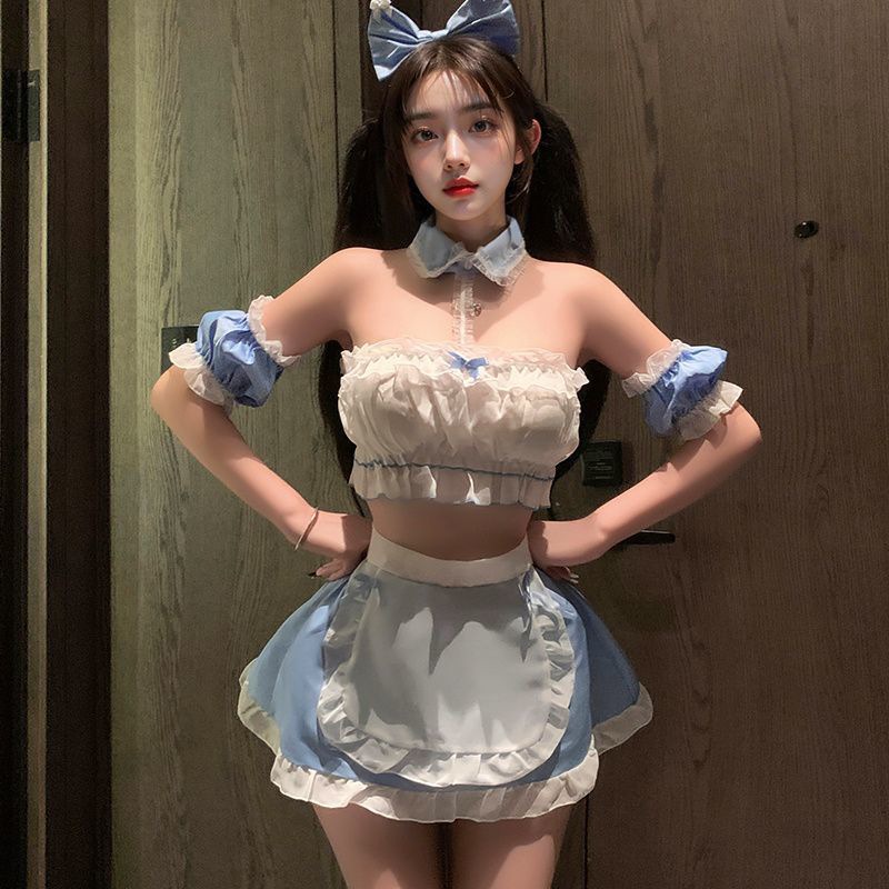 메이드복 (탑 + 스커트 + 머리띠)