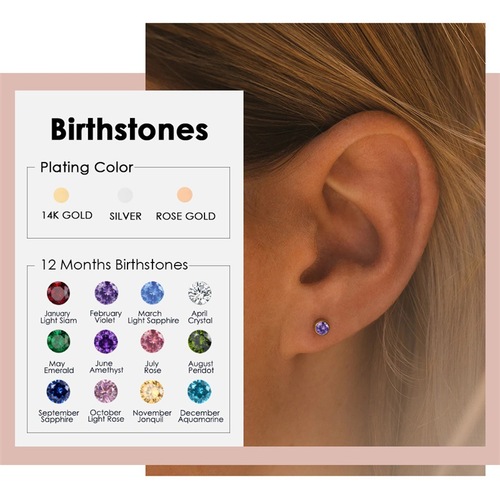 eManco new simple diamond earrings colorful rhinestone earrings niche stainless steel gold-plated ear bone nails wholesale