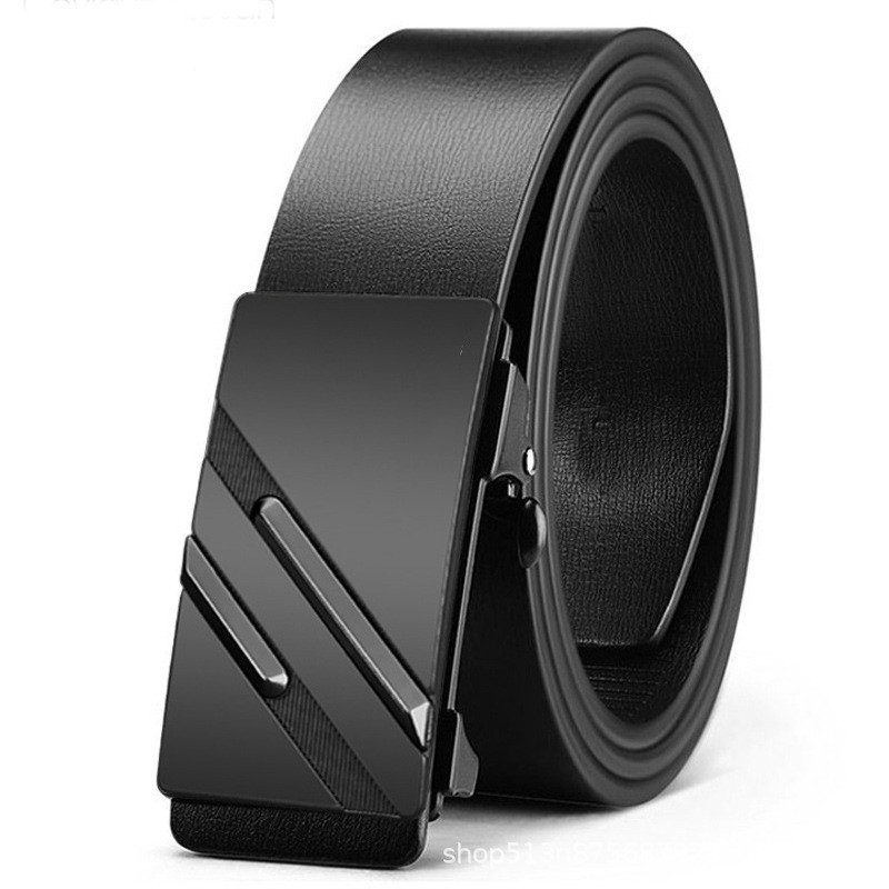 2023 New Hot Selling Belt for Men's Upgraded Automatic Buckle Two Layer Cowhide Belt, Trendy and Versatile Classic Pant Belt for Men_voghion.com