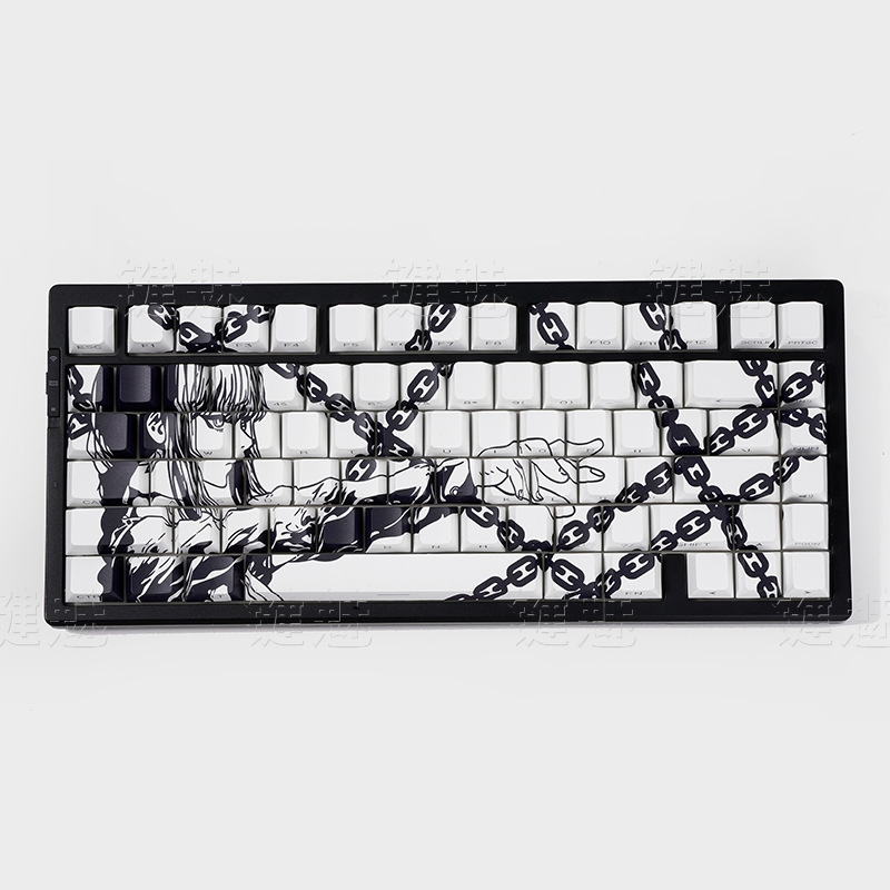 Chain White Keycap Pc Material Fog Transparent Supports Wooting Ez63Made68 Hero68Nd63 Night Demon