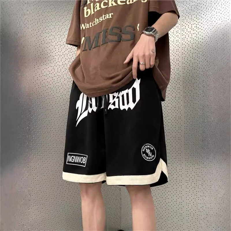 Northern Wolf American-Style Hip-Hop Basketball Shorts for Men, Summer Large Size Trendy Brand Hong Kong Style Loose Casual Sports Shorts Northern Wolf American-Style Hip-Hop Basketball Shorts for Men, Summer Large Size Trendy Brand Hong Kong Style Loose Casual Sports Shorts