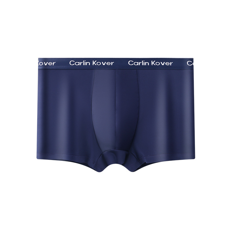 Boxer da uomo traspiranti, modello sottile e alla moda, in cotone ed elastan, con elastico in vita, tinta unita, intimo casual per tutte le stagioni._voghion.com