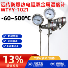 远传防爆热电阻双金属温度计WTYY-1021万向型-60~500℃工业温度计
