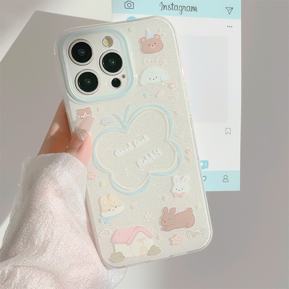 Custodia protettiva per iPhone 17 16 15 14 13 12 11 Pro Promax Plus Doppio supporto a farfalla glitterata fata 13promax capelli 11_voghion.com