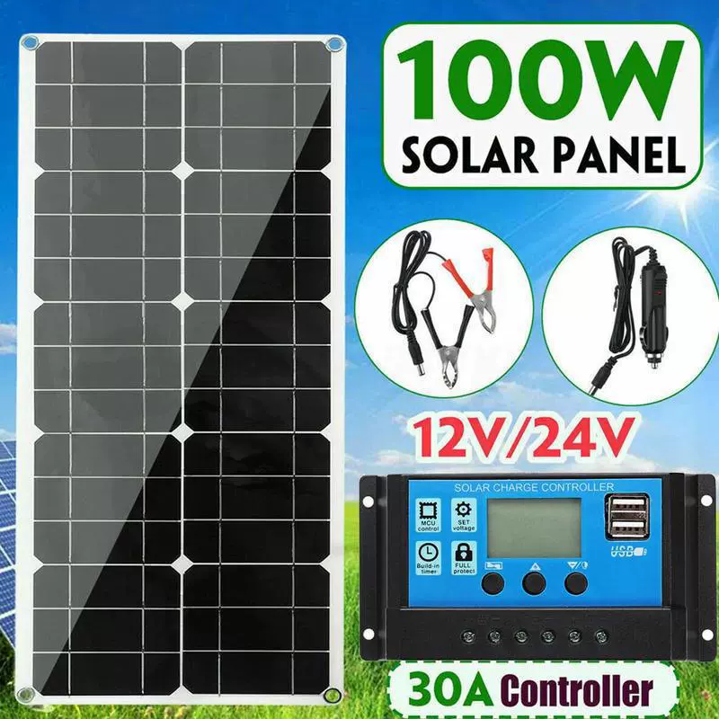Единичный кристалл, портативный RV солнечная станция для кемпинга, 30W, 18V, генерация электричества