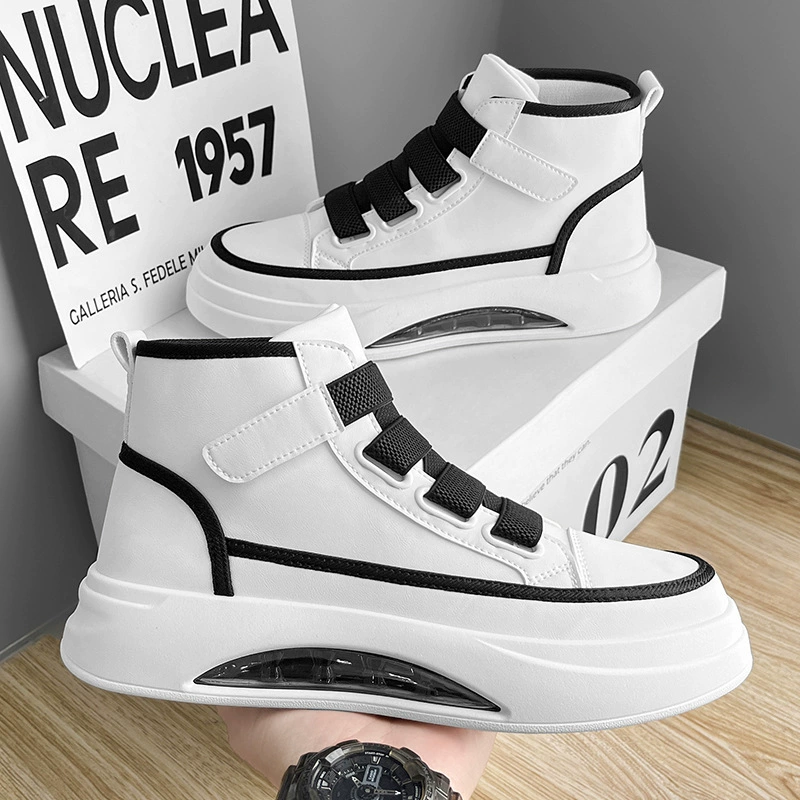 Increased Thick-soled High-top Shoes Men's 2024 Autumn New High-top Board Shoes Inner Increased Men's Shoes Youth Breathable High-top Shoes