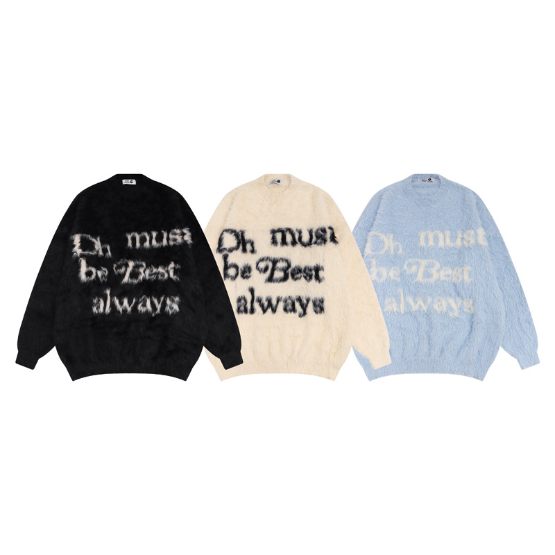 Îmbrăcăminte pentru bărbați, pulover din mohair, stil oraș principal, pentru bărbați și femei, de brand de modă, stil lejer, pulover lejer_voghion.com