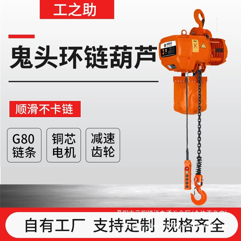 Фиксированная призрачная голова кольцевая электрическая тыква Японский электрический тыква 0,5T1 тонны 2 тонны цепь электрическая подъемная оптовая продажа