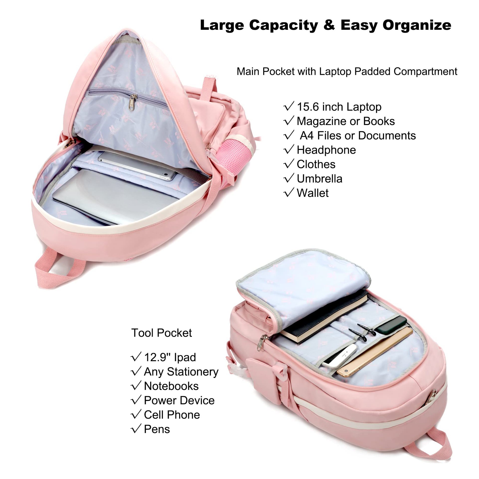 New female junior high school large capacity backpack for college students, computer bag_voghion.com