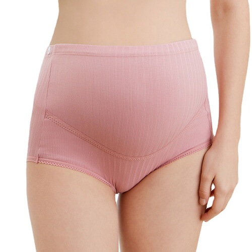 Threaded Cotton High-Waisted Maternity Underwear | Adjustable, Simple, Comfortable, and Hip-Supporting Plus-Size Panties for Late Pregnancy