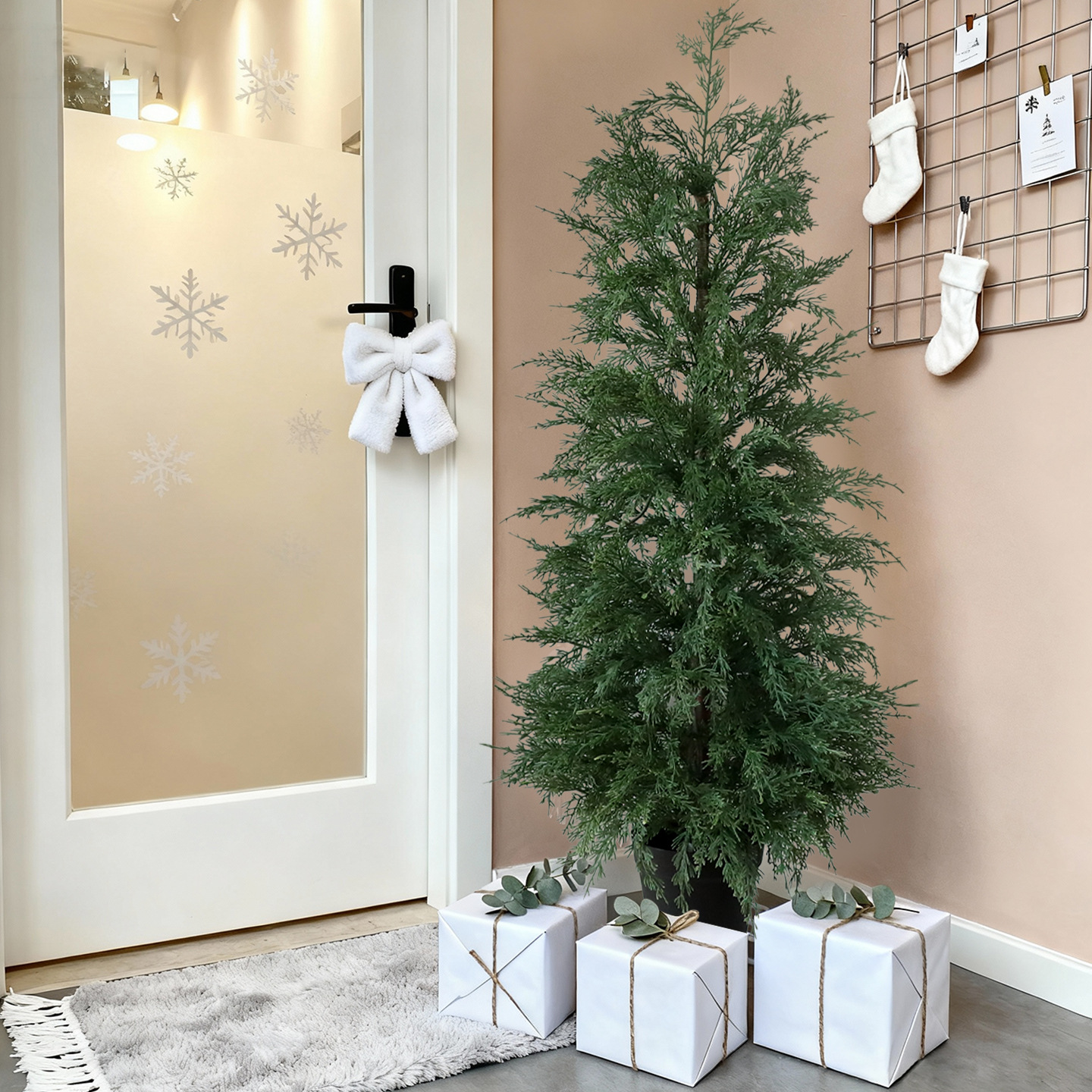 Shengyuan nuevo producto 70 / 90CM simulación de ciprés lateral decoración de árbol de Navidad decoración interior y exterior de Navidad