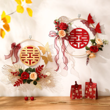 婚房布置摆件贴结婚女方新房装饰囍房门套装喜字贴卧室字专用立体