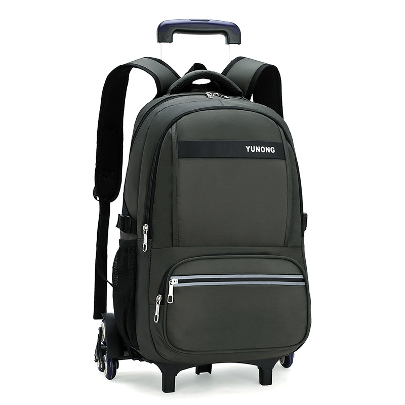 Una pieza de entrega de pescado natural mochila de gran capacidad de seis ruedas escalera estudiante de escuela primaria y secundaria mochila imprimible LOGO