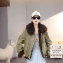 两面穿皮毛一体新款时尚百搭大衣