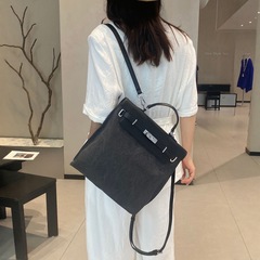 2025跨境新款复古背包潮通勤包包女双肩包小众大容量磨砂皮凯莉包