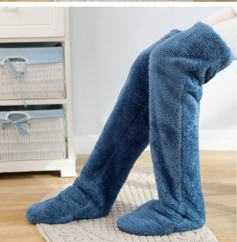 Ancianos rodillera caliente vieja pierna fría articulación de la rodilla a prueba de frío rodillera larga calcetines cubierta de la pierna dormir pie almohadilla de la pierna engrosada