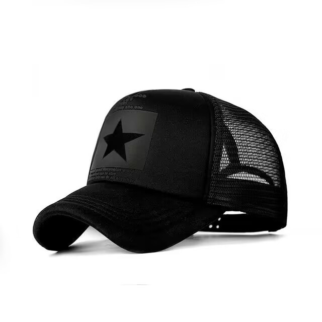 Gorro de béisbol de impresión de esponja de cinco estrellas sombrero Masculino Femenino gorra de malla de verano gorra de pico transpirable casual estilo coreano
