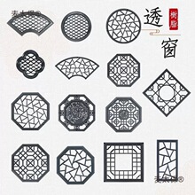 树脂透窗新中式仿古墙面窗花塑料庭院影壁墙院墙浮雕装饰挂麦太保