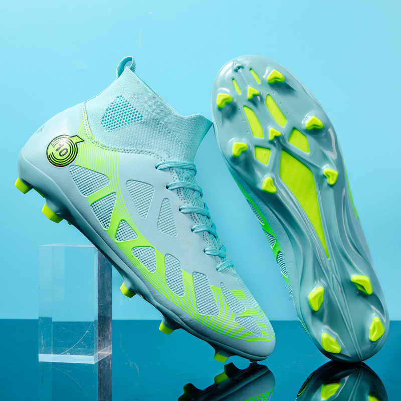 Cross-border Football Shoes 2024 Autumn New High-top Youth Broken Nails TF Adult Spike Training Football Shoes