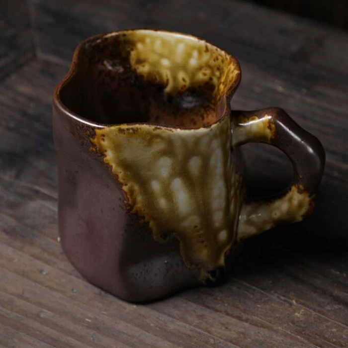 Ручная чашка ретро Mark Cup повседневная большая емкость водяная чашка грулая гончарная кофейная чашка домашняя офисная чашка