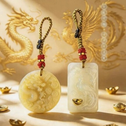 【Master's Recommendation】Premium Handmade Dragon and Phoenix Keychain: Bringing Fortune and Auspiciousness, Creative Car Hanging Keychain