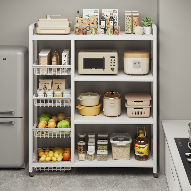 Estante multifuncional de cocina de piso a techo Estante de artículos diversos para el hogar de varios pisos contra la pared Estante de almacenamiento de verduras Estante de almacenamiento de bocadillos