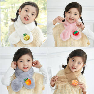 Imitation Rex Rabbit Fur Scarf Season Korean Style Cute Three-Dimensional Doll Scarf Boys' and Boys Warm Neck Plush Student All-Match