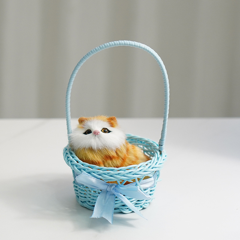 높은 바구니 (파란색) + 가필드 스쿼트 고양이가 짖습니다