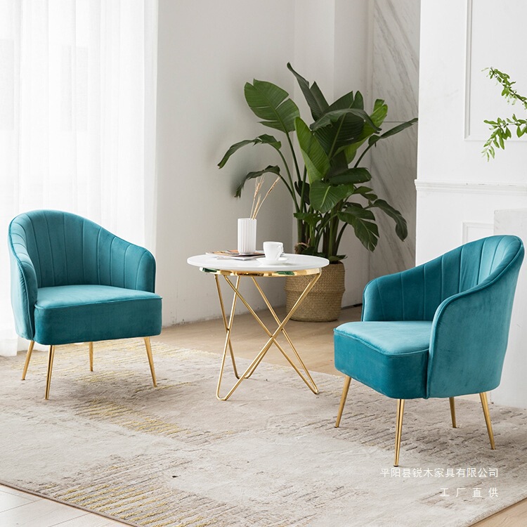 Lazy Sofa Single Bedroom Light Luxury Small Cute Girl's Balcony Leisure Chair Three-Piece Set with Small Coffee Table Combination