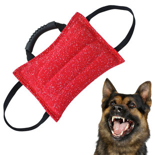 Training dog coarse hemp resistance tear 3 handle bite pillow puppy bite pillow bite bag bite dog bite pill