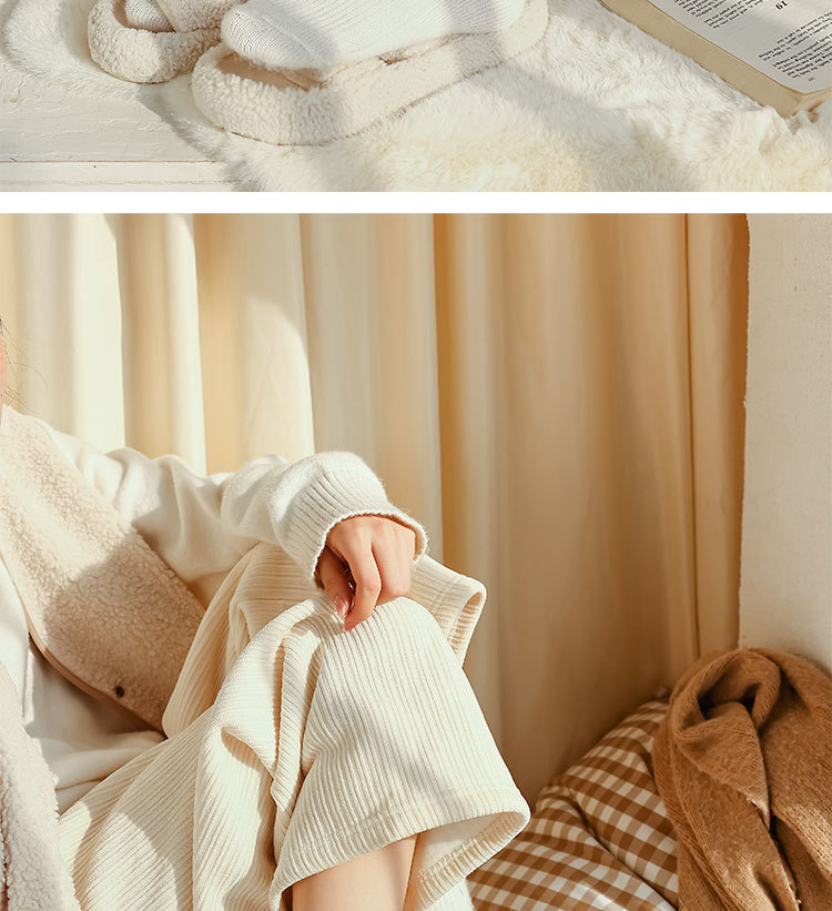 Wollsocken für Damen im Herbst Winter, mittellange Strümpfe mit plüschigen dicken Florstrümpfen, ins. Gezeiten und_voghion.com