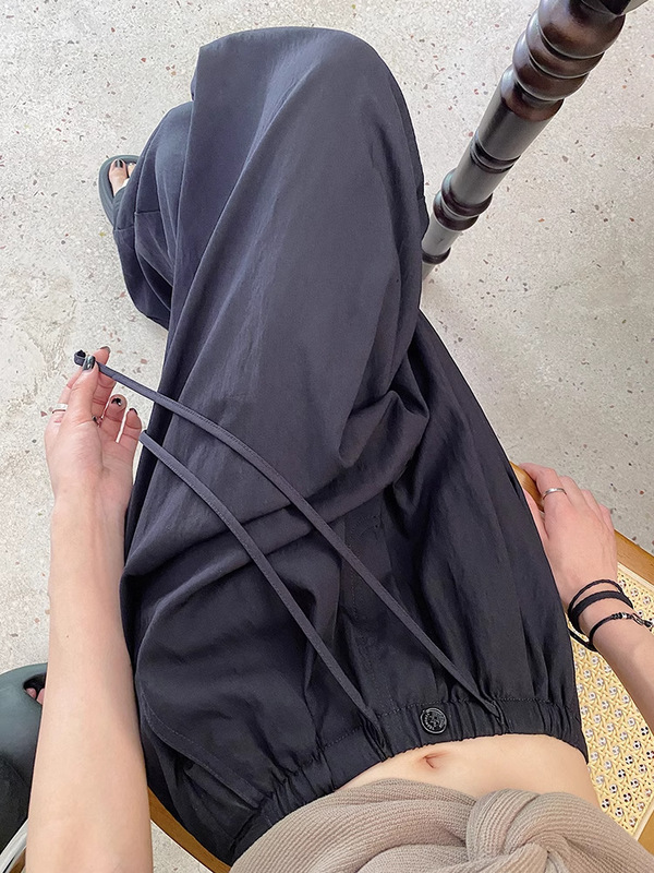 胖mm黑色阔腿裤女夏季薄款2025新款冰丝褶皱防晒大码休闲拖地裤子|undefined