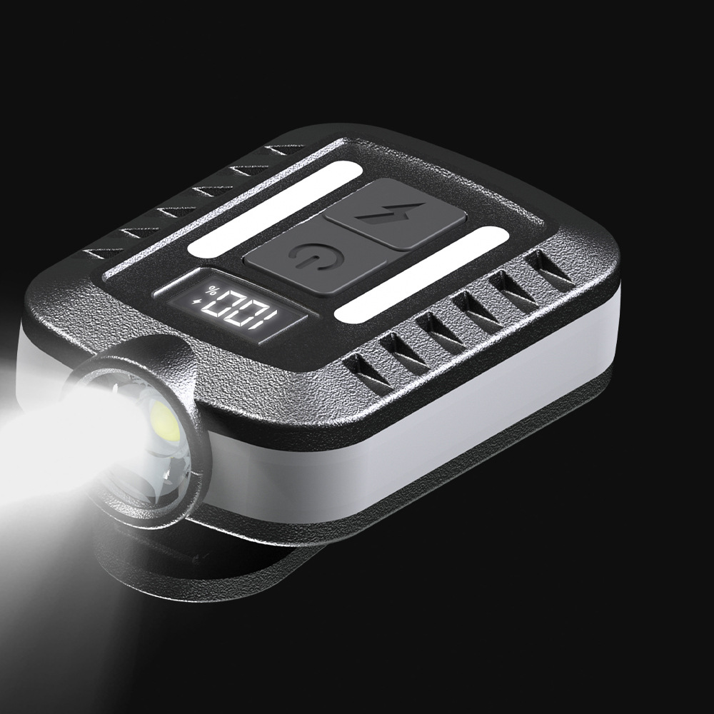 Transfronteriza digital eléctrica fuerte cabeza de luz al aire libre noche montar rojo y azul parpadeante advertencia sombrero lámpara de soporte de trabajo lámpara de mantenimiento