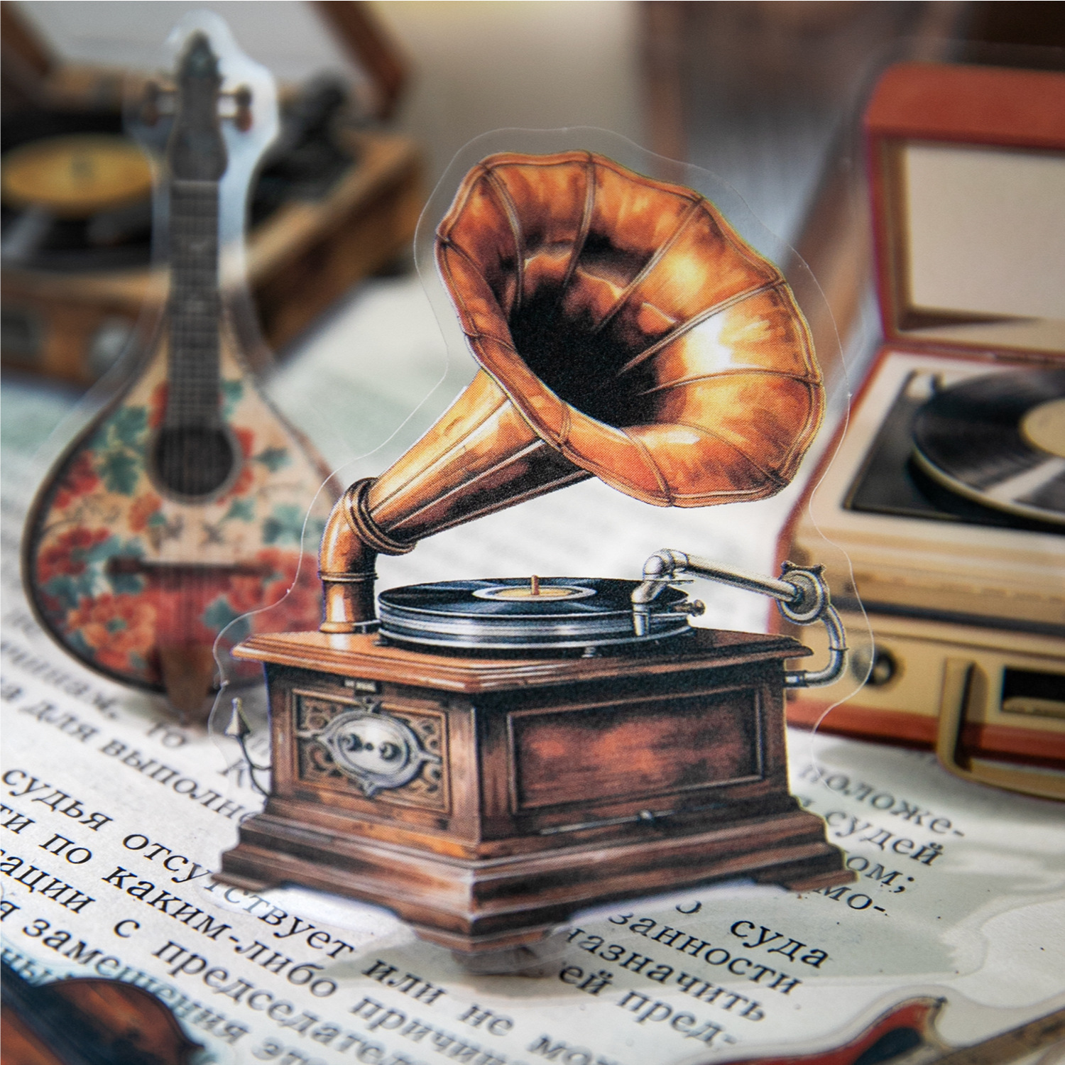 Yanji Sticker Pack Century Sound Series Retro Theme Handbook DIY Material Decorative Stickers 30 Pieces