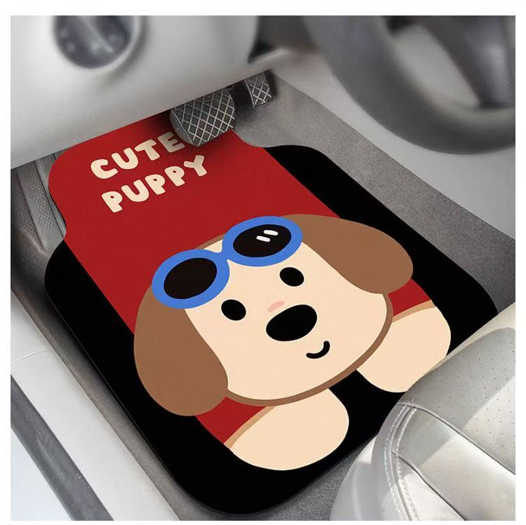 Cartoon Car Floor Mats, Universal Diatom Mud Water-Absorbent Anti-Slip Floor Mats, Wear-Resistant and Dirt-Resistant Single-Piece Full Set of Car Mats Decorative Mats