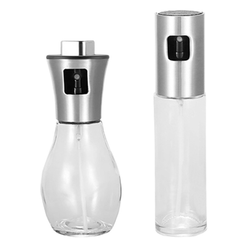 304 de acero inoxidable olla de spray de aceite creativo tipo de prensa botella de spray de aceite de cocina botella de aceite de vidrio barbacoa spray condimento botella de aceite