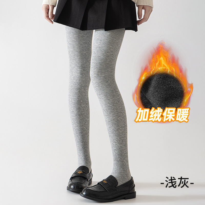 特大码棉竖条连裤袜纹打底袜灰色秋冬加大保暖收腹提臀一体裤代发|undefined
