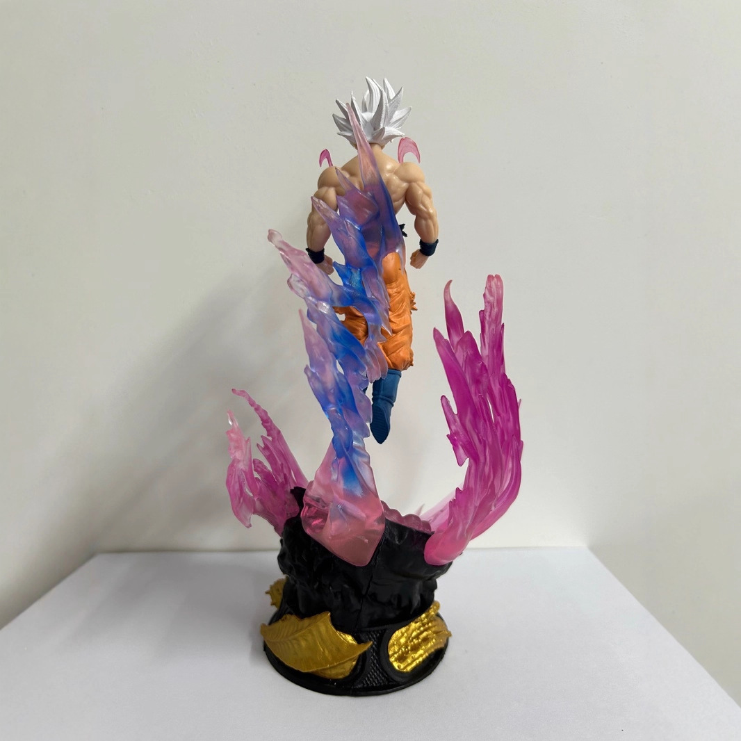 Siete perlas en el extremo Goku blanco escultura de cabeza única puede iluminar escenario modelo Saiyan adornos hechos a mano al por mayor