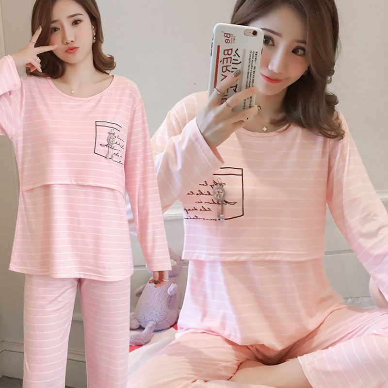 Confinement clothing summer thin postpartum breastfeeding outerwear maternity pajamas spring and autumn Maternity maternity Maternity maternity Maternity Nursing home clothes