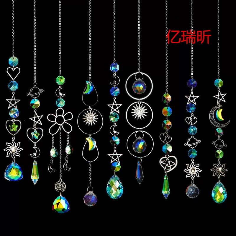 跨境太阳捕手水晶饰品吊坠挂件挂饰园艺组合风铃田园风